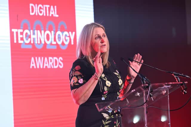 Karen Meechan, CEO of ScotlandIS, at the 2026 Digital Tech Awards. Picture: Greg Macvean