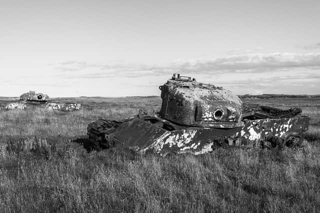 Wrecks of Cold War era Centurion tanks are among finds made in Scotland's secret militarised landscape by photographer Alex Boyd. PIC: Alex Boyd.