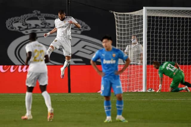 Karim Benzema scored a world class goal for Real Madrid. Picture: Getty