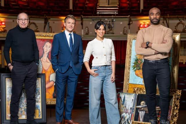 L-R: Peter James, George Rainsford, Fiona Wade, Ore Oduba