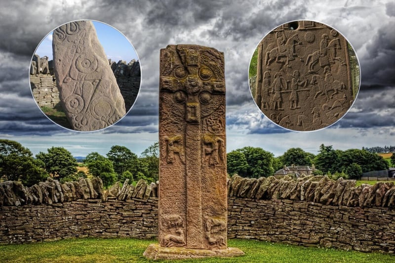 In the village of Aberlemno, you can find four stones with Pictish carvings that are dated between AD 500 and 800. The Picts were ancient Celts who lived in the region we now call eastern/northeastern Scotland. The Aberlemno Organisation said: “In Aberlemno, there are three roadside stones, two of which bear symbols only, the better one with fine snake, double-disc and z-rod, mirror and comb symbols. The third stone is a Pictish cross slab with a ring cross on the front and a particularly good hunting scene on the back.”