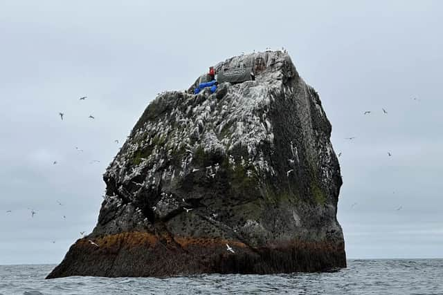 Christopher 'Cam' Cameron on Rockall. Picture: Emil Bergmann/RockallExped.com