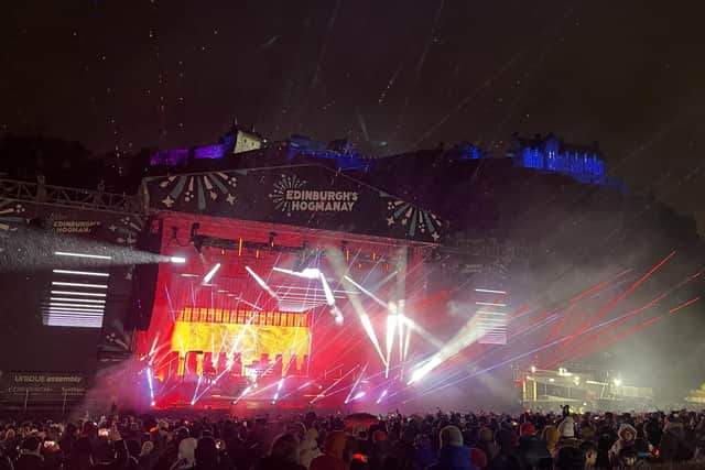 The Pet Shop Boys headlined Edinburgh's Hogmanay festival as it returned for the first time since 2019.