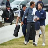 Branden Grace, pictured with world No 1 Scottie Scheffler arrives at The Renaissance Club ahead of the the Genesis Scottish Open. Picture: Andrew Redington/Getty Images.