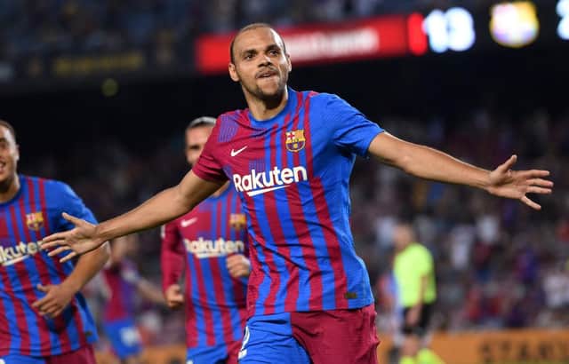 Barcelona forward Martin Braithwaite will miss this weekend's clash with Scotland in Copenhagen. Picture: Getty