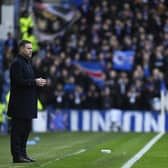 Rangers manager Michael Beale watches on during the match against Kilmarnock.