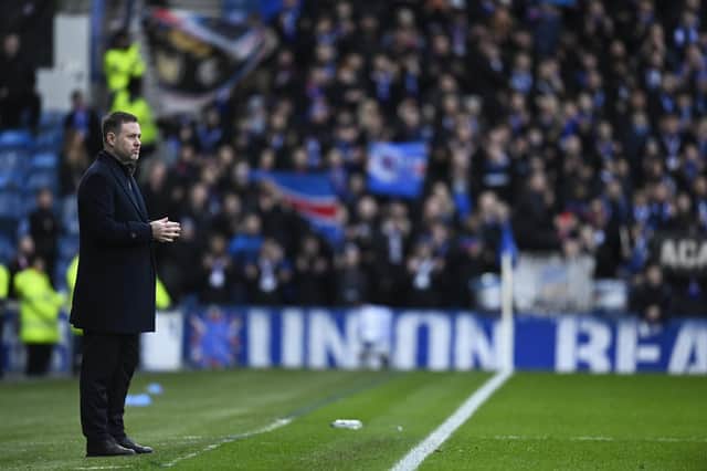 Rangers manager Michael Beale watches on during the match against Kilmarnock.