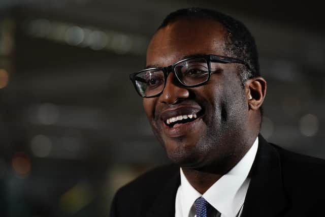 Chancellor of the Exchequer Kwasi Kwarteng speaking to the media ahead of the Conservative Party annual conference at the International Convention Centre in Birmingham. Picture date: Monday October 3, 2022.