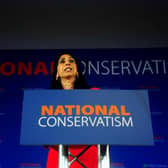 Home Secretary Suella Braverman struck an Orwellian tone in her speech at the National Conservatism conference (Picture: Victoria Jones/PA)
