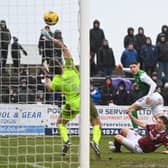 Hibs' Kevin Nisbet scored a fine goal to put his team 2-1 up against Arbroath.