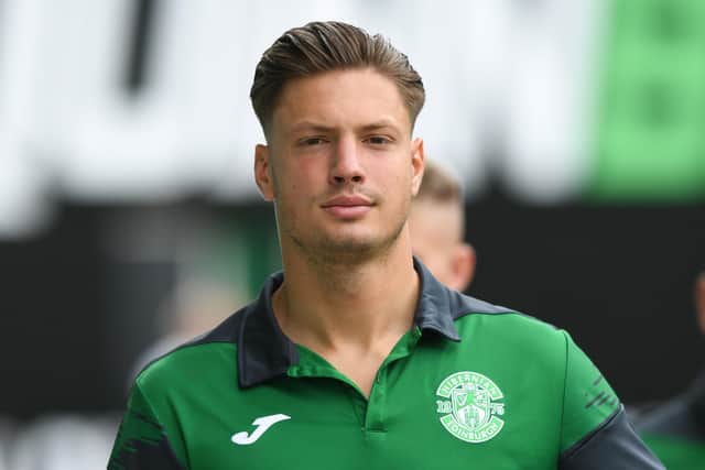 Goalkeeper Kevin Dabrowski will depart Hibs in the summer after agreeing a loan move to Queen of the South for the second half of the season. (Photo by Mark Scates / SNS Group)