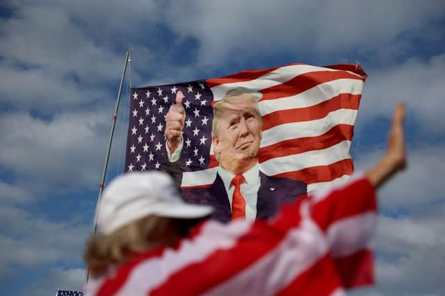 Supporters have protested against the possibility of Donald Trump being arrested over the Stormy Daniels scandal.