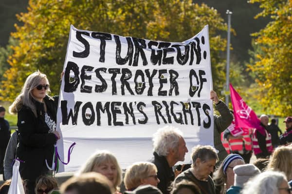 A protest was held by campaign group For Women Scotland at the Scottish Parliament against plans to introduce gender self-identification (Photo: Lisa Ferguson)