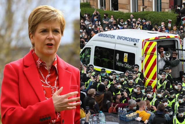 Nicola Sturgeon reacted to the huge protests in her constituency