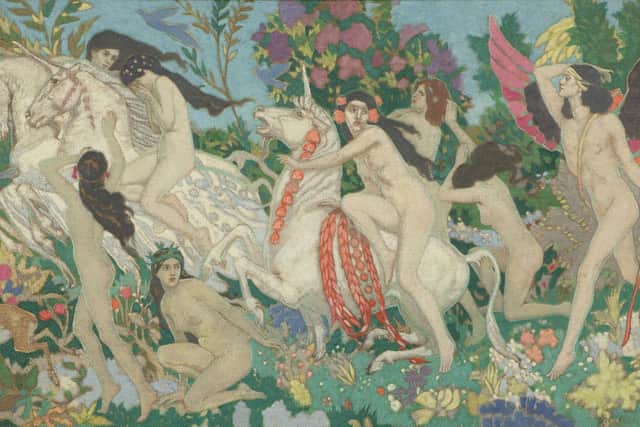 Detail from The Unicorns, by John Duncan, 1920, tempera on canvas. © Dundee Art Galleries and Museums Collection.