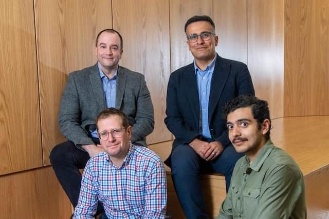 Clockwise from top left - Prof David Flynn, Prof Hadi Heidari, Dr Mahmoud Wagih and Prof Jeff Kettle of the James Watt School of Engineering.