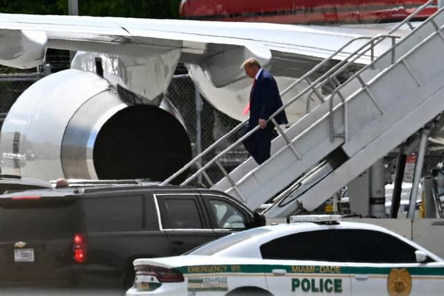 Donald Trump arriving in Miami on Monday. Picture: Chandan Khanna/AFP/Getty