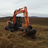 Peatland restoration work, like this on the Invercauld estate, often requires heavy machinery