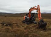 Peatland restoration work, like this on the Invercauld estate, often requires heavy machinery