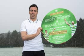 Celtic icon Scott Brown returns to his old Lennoxtown stomping ground to promote a special evening to be held at the SECC on May 18 that will see the  37-year-old and former team-mate Mikel Lustig  honoured. (Photo by Craig Foy / SNS Group)