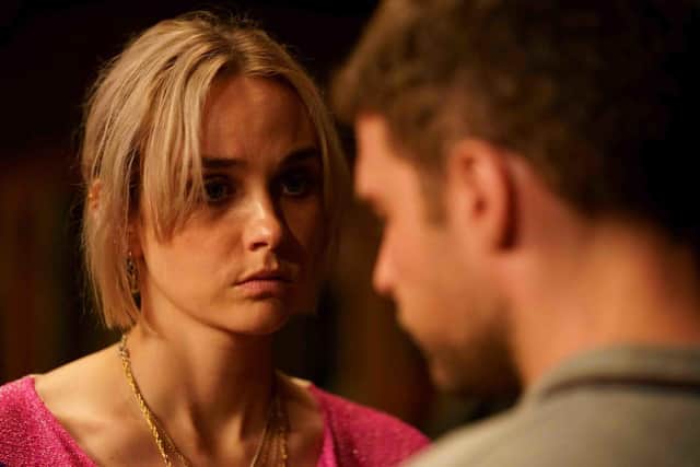 Joanna Vanderham with Iain De Caestecker in BBC One's The Control Room, which was filmed in and around Glasgow. Pic: Jamie Simpson