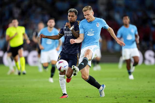 Carl Starfelt, right, joined Celta Vigo from Celtic during the summer.