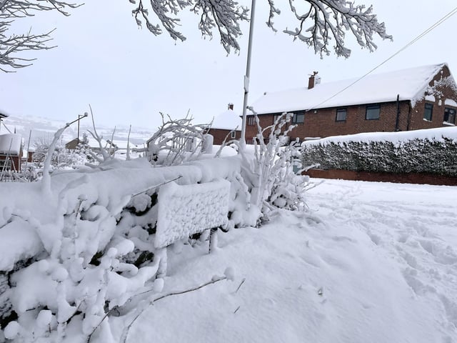 A view of the Loxley area of Sheffield after heavy snow overnight.