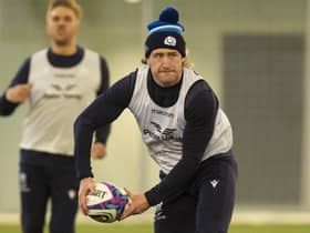 Stuart Hogg during a Scotland training session at the Oriam this week.  (Photo by Ross MacDonald / SNS Group)