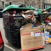 Rubbish has been piling up in streets around Edinburgh since the strike action began.