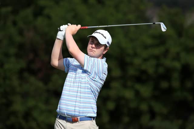 Bob MacIntyre plays a shot during a practice round for the Aphrodite Hills Cyprus Showdown. Picture: Andrew Redington/Getty Images