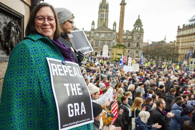 The 'Let Woman Speak Rally' took place in Gerige Square on Sunday afternoon. Picture: Lisa Ferguson