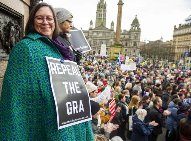 The 'Let Woman Speak Rally' took place in Gerige Square on Sunday afternoon. Picture: Lisa Ferguson
