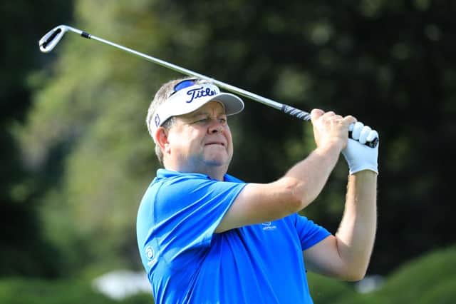 Andrew Oldcorn in action during the first round of the 2019 Murhof Legends: Austrian Senior Open in Frohnleiten. Picture: Phil Inglis/Getty Images.