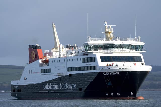 The Caledonian MacBrayne ferry MV Glen Sannox undergoes a sea trial on a short trip under her own propulsion from the Ferguson Marine yard earlier this week (Picture: Jane Barlow/PA Wire)