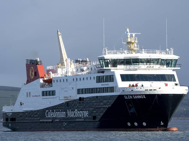 The Caledonian MacBrayne ferry MV Glen Sannox undergoes a sea trial on a short trip under her own propulsion from the Ferguson Marine yard earlier this week (Picture: Jane Barlow/PA Wire)