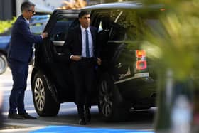 Prime Minister Rishi Sunak arrives at the Europe Summit in Granada, Spain. Picture: AP Photo/Manu Fernandez