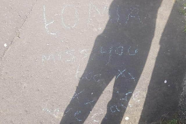 A message left outside a house in Glasgow.