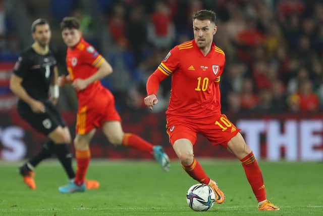 Aaron Ramsey's only 90 minutes since joining Rangers came for Wales in their World Cup play-off semi-final win over Austria on March 24 (Photo by GEOFF CADDICK/AFP via Getty Images)