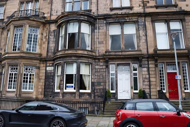 The property of the Moderator for Church of Scotland has been put up for sale. The building sits on Rothesay Terrace in Edinburgh. Picture: Lisa Ferguson