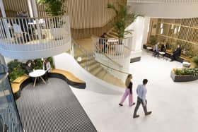 The reception area within the Aurora building at 120 Bothwell Street, Glasgow. Picture by Alan McAteer, McAteer Photo