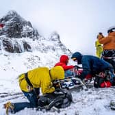 Mountain rescue teams were called to Number Five gully on Ben Nevis.