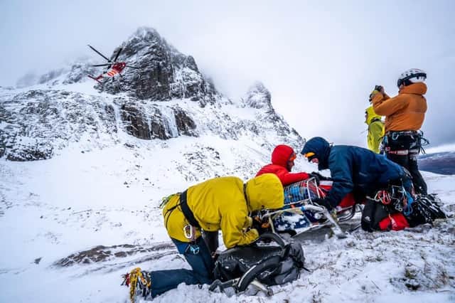 Mountain rescue teams were called to Number Five gully on Ben Nevis.