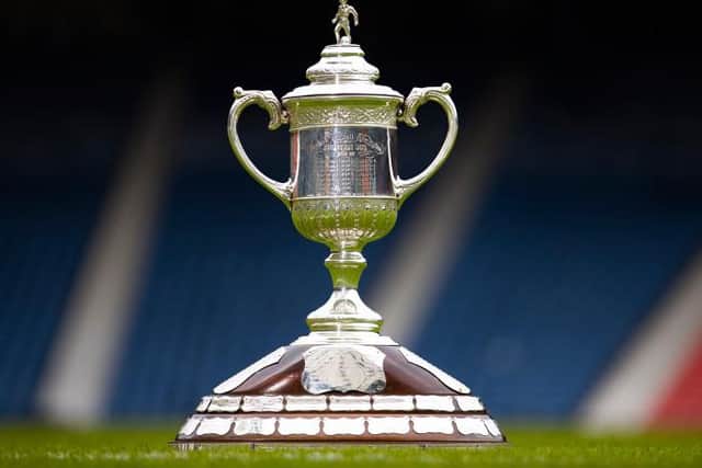 The Scottish Cup trophy lies in wait for either Hibs or St Johnstone. (Photo by Alan Harvey / SNS Group)