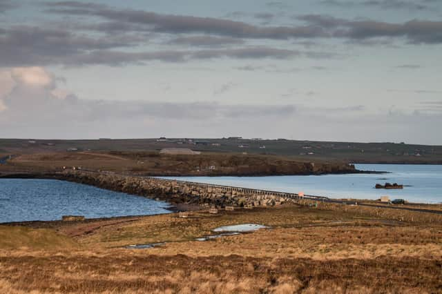 The vast barrier which connects South Ronaldsay and Burray to the Orkney mainland is regularly closed due to wave overtopping. Picture: Orkney.com