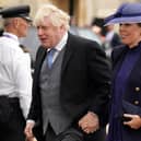 Former prime minister Boris Johnson and his wife Carrie Johnson arriving at Westminster Abbey, central London, ahead of the coronation ceremony.