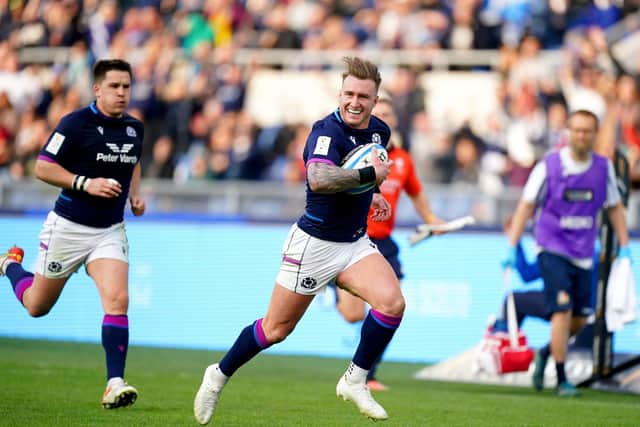 Captain Stuart Hogg impressed in Scotland's win in Rome, scoring Scotland's fifth and final try. Picture: Mike Egerton/PA Wire.