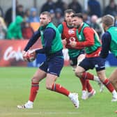 Finn Russell in training with the British and Irish Lions. He won't play against Japan on Saturday due to a minor ankle issue. Picture: David Rogers/Getty Images