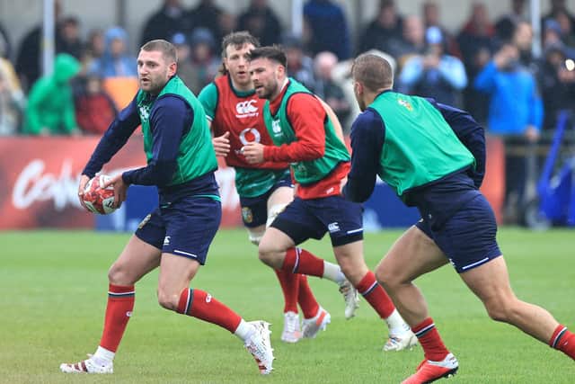 Finn Russell in training with the British and Irish Lions. He won't play against Japan on Saturday due to a minor ankle issue. Picture: David Rogers/Getty Images