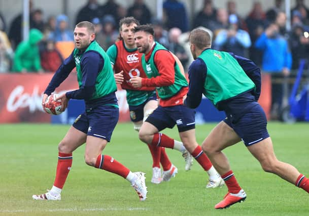 Finn Russell in training with the British and Irish Lions. He won't play against Japan on Saturday due to a minor ankle issue. Picture: David Rogers/Getty Images