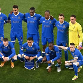 The Rangers players who started the Europa League final against Eintracht Frankfurt. (Photo by David Ramos/Getty Images)